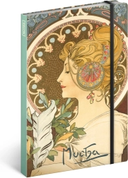 Blocco Notique 13 x 21 cm Alfons Mucha Penna non rigato