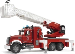 Bruder camion dei pompieri MACK Granite con scala estensibile e lancia 1:16