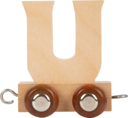 vagoncino in legno con lettera U per piste ferroviarie small foot