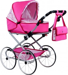 Passeggino retrò per bambole 2 in 1 Natálka rosa per bambini