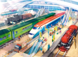 Puzzle con stazione ferroviaria 100 pezzi