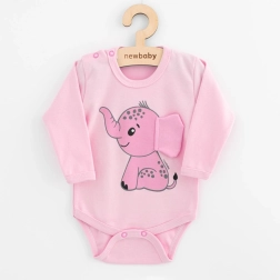 Body neonato a maniche lunghe New Baby Happy Elephant rosa 86 (12–18 mesi)
