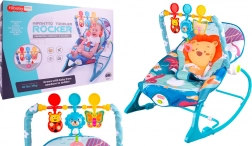 Sdraietta e dondolo con vibrazioni leone blu