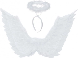 ali d’angelo con aureola bianche 70 × 45 cm