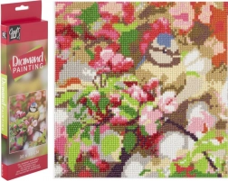 pittura diamantata cinciallegra sul ramo 30 × 30 cm