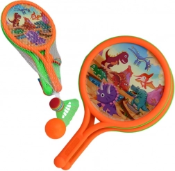 Racchette con pallina e cestino per divertimento all'aperto