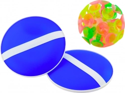 Gioco di abilità con racchette rotonde e pallina con ventose Blu