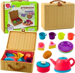 Set da tè per bambini in cestino, 23 pezzi