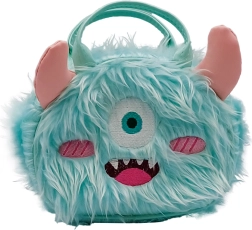 Borsetta in peluche Monster turchese