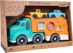 Camion bisarca ecologico con sorter di forme e macchinine