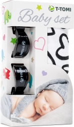 Set di bambù T-Tomi con cuori neri