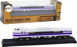 Modello di treno da collezione in metallo 1:48 bianco‑viola