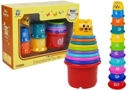 Piramide Tazze per Bambini con Motivo di Gatto