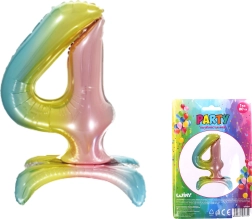 Palloncino numero 4 arcobaleno 80 cm