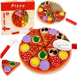 Pizza in legno da tagliare con velcro e accessori