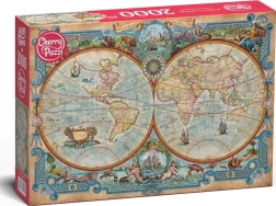 Puzzle CHERRY PAZZI mappa del mondo delle grandi scoperte 2000 pezzi