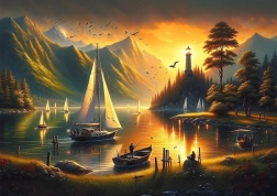 Puzzle Rive dorate 1000 pezzi