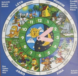 Orologio scolastico colorato per l’insegnamento del tempo