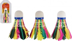 Volani da badminton con piume colorati 3 pz