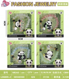 Set di gioielli per bambini con panda – braccialetto bianco e fermaglio