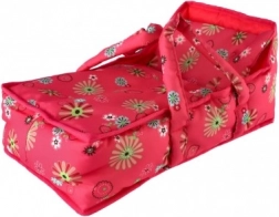Culla portatile in tessuto per bambole Pink Floral 21x40x18 cm
