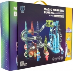 Pista a biglie magnetica 80 pezzi con luce e musica