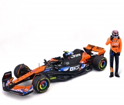 modello in metallo McLaren MCL38 F1 1:24 con figurina del pilota