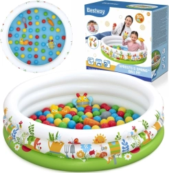 Bestway piscina gonfiabile per bambini e piscina a palline asciutta Sprouts & Spring 102 × 25 cm, 50 palline e giocattoli