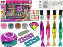Grande set per dipingere le unghie Nail Pens Glitter Stickers Lamp