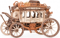 Carillon meccanico in legno – diligenza puzzle 3D