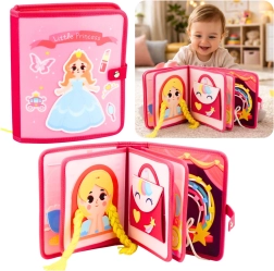 Libretto sensoriale in tessuto Piccola Principessa – rosa