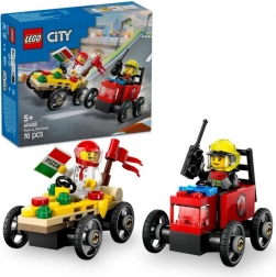 Lego City auto da corsa: pizza vs. camion dei pompieri