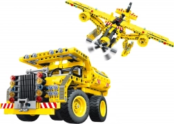Set di costruzione camion ribaltabile e aereo 2in1 37 cm