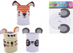 Lanterne cilindrica con motivi di animali 15 cm