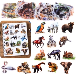 Set di adesivi trasparenti con animali selvatici 50 pz