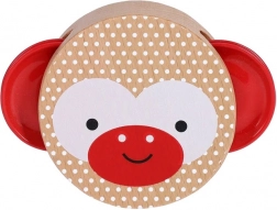 Tamburello in legno con scimmietta PETIT COLLAGE