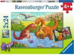 Puzzle RAVENSBURGER dinosauri giocosi 2×24 pezzi