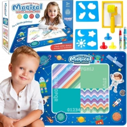 Woopie tappetino da disegno ad acqua XXL 100 × 80 cm – spazio, blu