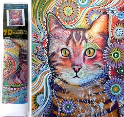 Pittura diamantata 7D – gatto sorpreso 30 × 40 cm