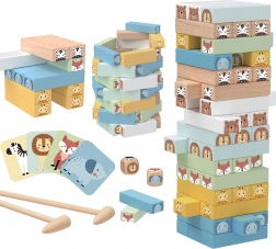 Gioco in legno WOOPRIE Torre tremolante Animali 82 pezzi