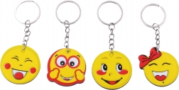 Portachiavi scintillante smiley – ciondolo double-face, 4 varianti