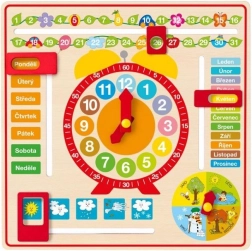 Woody calendario multifunzione da parete con orologio