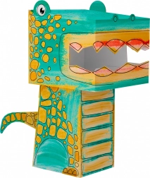 Puzzle 3D di carta da colorare – gatto – Tirannosauro