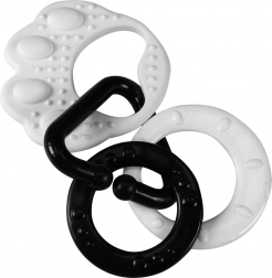 Massaggiagengive a forma di zampa d’orso per neonati – ad alto contrasto bianco e nero