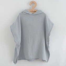 Poncho in mussola per bambini New Baby Feeling grigio chiaro XS 35 cm