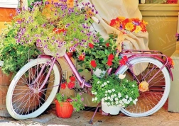 Puzzle bicicletta con fiori 1000 pezzi