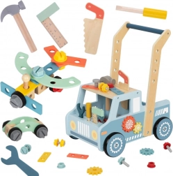 girello-auto in legno e mini officina STEM TOOKY TOY