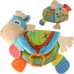 Libretto sensorico per bambini con sonaglio e mordicchino Asinello