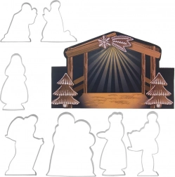 Set di formine tagliabiscotti in acciaio inox Natale – scena del presepe, 7 pz