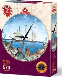 Puzzle orologio Città sommersa 570 pezzi con cornice